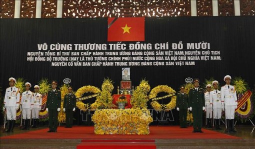 Những hình ảnh đầu tiên tại Lễ truy điệu và đưa tang nguyên Tổng Bí thư Đỗ Mười