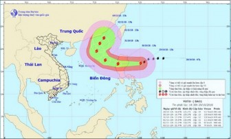 Sáng 30-10, bão Yutu sẽ gây mưa, gió mạnh vùng biển Đông Bắc Biển Đông
