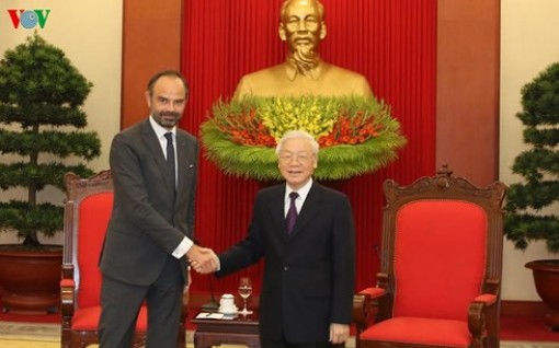 Tổng Bí thư, Chủ tịch nước Nguyễn Phú Trọng tiếp Thủ tướng Pháp