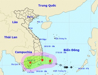 Áp thấp nhiệt đới mạnh lên thành cơn bão số 8 trên Biển Đông