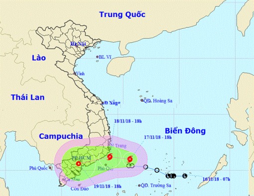 Áp thấp nhiệt đới mạnh lên thành cơn bão số 8 trên Biển Đông