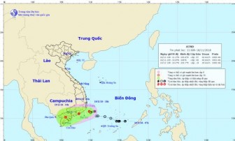 Áp thấp nhiệt đới vào vùng biển Nam Trung Bộ, gây mưa to đến rất to