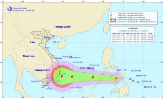 Áp thấp nhiệt đới giật cấp 9 đi vào Biển Đông, có khả năng mạnh lên thành bão