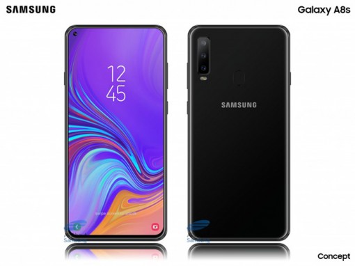 Đã có ảnh kết xuất đồ họa của Galaxy A8s với màn hình thế hệ mới