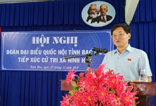 Tổng Thanh tra Chính phủ Lê Minh Khái tiếp xúc cử tri tại Bạc Liêu