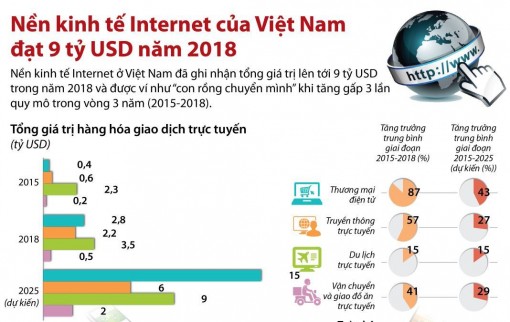 Nền kinh tế Internet của Việt Nam đạt 9 tỷ USD năm 2018