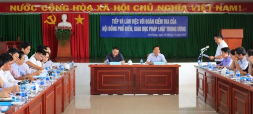 Hội đồng Phối hợp phổ biến, giáo dục pháp luật Trung ương: Kiểm tra công tác phổ biến, giáo dục pháp luật ở An Giang
