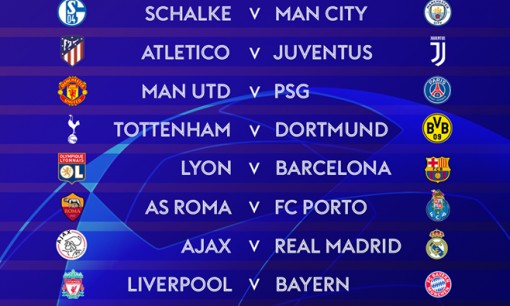 Vòng 1/8 Champions League: M.U đụng PSG, Liverpool gặp Bayern