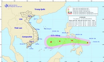 Áp thấp nhiệt đới ở giữa Biển Đông có khả năng mạnh lên thành bão