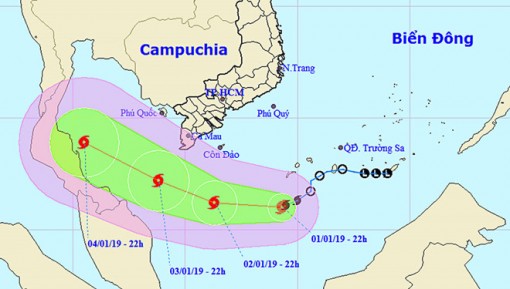 Tối nay, bão số 1 cách mũi Cà Mau 300 km