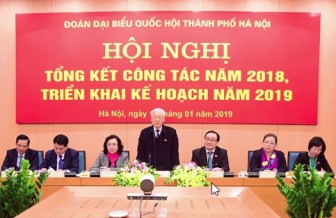 Tổng Bí thư, Chủ tịch nước Nguyễn Phú Trọng dự Hội nghị triển khai công tác năm 2019 của Đoàn đại biểu Quốc hội TP Hà Nội