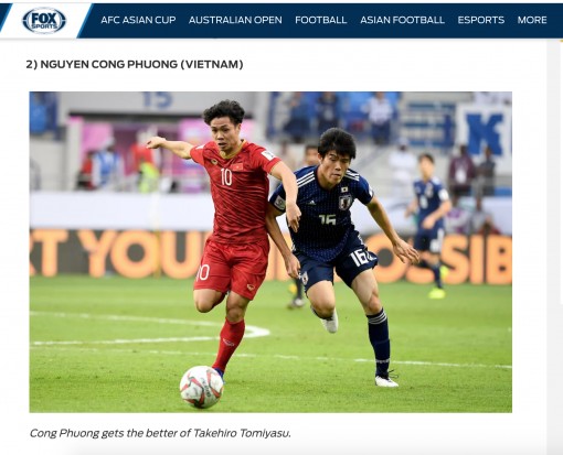 Công Phượng lọt top 5 cầu thủ hay nhất tứ kết Asian Cup 2019