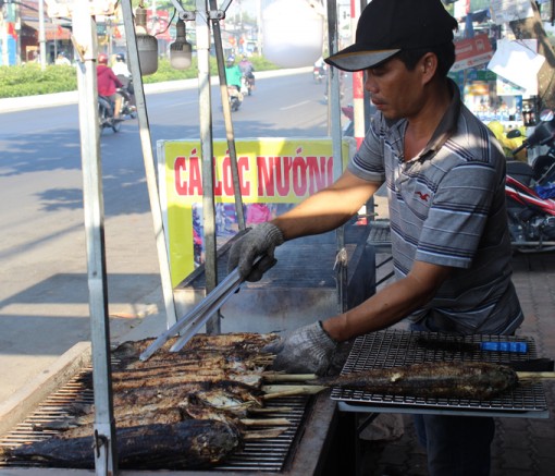 Cần Thơ: Ngày vía Thần Tài, bán vèo vèo 500 con cá lóc nướng