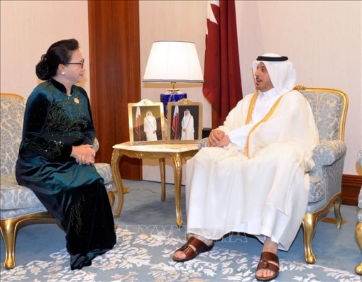 Chủ tịch Quốc hội Nguyễn Thị Kim Ngân hội kiến Thủ tướng Qatar