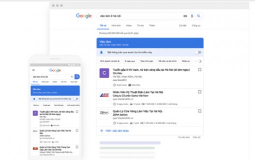Google thêm tính năng tìm kiếm việc làm nhanh chóng tại Việt Nam
