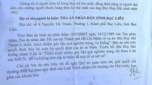 Bạc Liêu: Oan sai 5 năm, bồi thường hơn 1,1 tỉ đồng