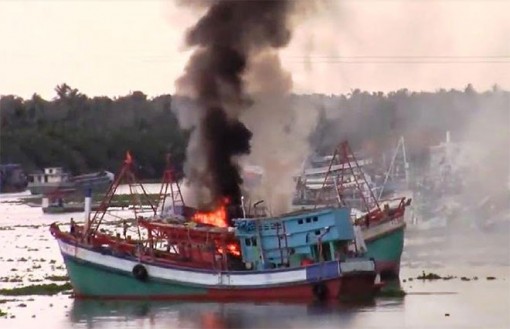 Kiên Giang: Cháy tàu cá thiệt hại khoảng 600 triệu đồng
