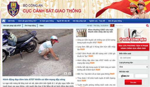 Người dân có thể tự tra cứu lỗi vi phạm giao thông trên trang web của CSGT