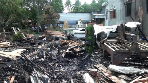 Hỏa hoạn thiêu rụi trại mộc ở Long Điền A, gây thiệt hại gần 1 tỷ đồng