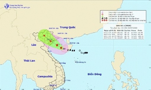 Công điện về ứng phó khẩn cấp bão số 2