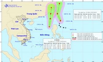 Cùng với bão Danas, Biển Đông xuất hiện thêm một áp thấp nhiệt đới