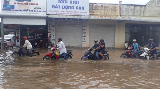 'Điệp khúc buồn' ở Phú Quốc, mưa lớn là ngập, xe chết máy la liệt