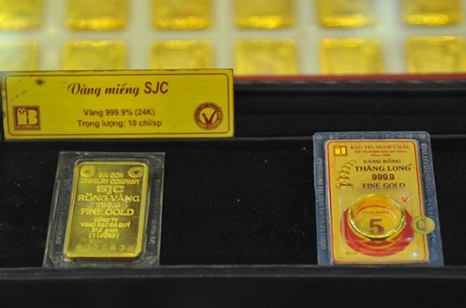 Giá vàng trong nước tăng nhẹ trong phiên cuối tuần