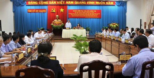 Đoàn kiểm tra Bộ Chính trị kiểm tra việc thực hiện Nghị quyết về công tác cán bộ ở An Giang