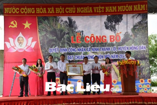 Bạc Liêu: Xã Ninh Thạnh Lợi đạt chuẩn nông thôn mới