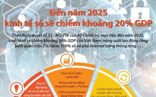 Đến năm 2025, kinh tế số sẽ chiếm khoảng 20% GDP