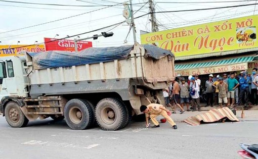 Long An: Một người tử vong dưới bánh xe ben