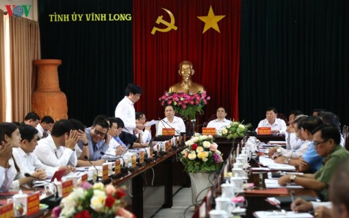 Trưởng Ban tổ chức Trung ương làm việc tại Vĩnh Long