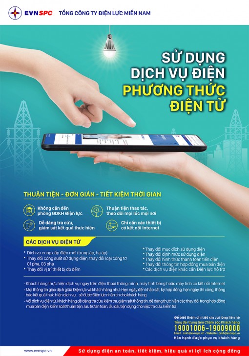 Công ty Điện lực An Giang triển khai dịch vụ cấp điện theo phương thức điện tử