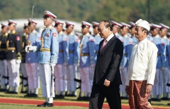 Tổng thống Myanmar chủ trì lễ đón Thủ tướng Chính phủ Nguyễn Xuân Phúc