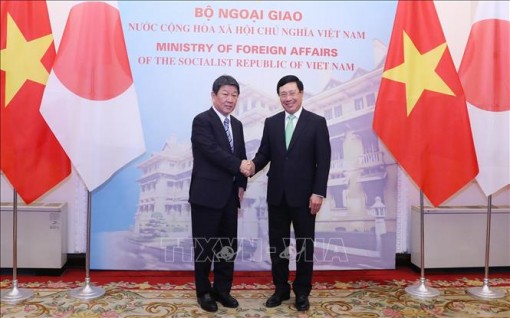 Phó Thủ tướng, Bộ trưởng Ngoại giao Phạm Bình Minh hội đàm với Bộ trưởng Ngoại giao Nhật Bản
