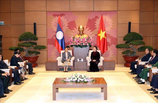 Chủ tịch Quốc hội Nguyễn Thị Kim Ngân hội kiến Chủ tịch Quốc hội Lào