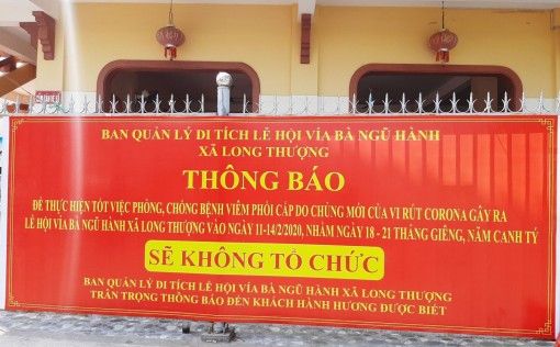 Long An: Miếu Bà Ngũ Hành xã Long Thượng đóng cửa vào dịp Lễ hội Vía bà