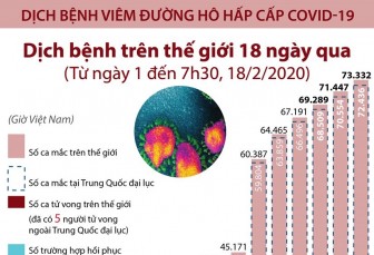 73.332 ca mắc virus corona chủng mới trên thế giới