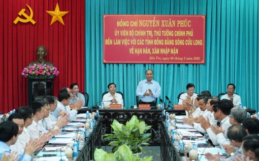 Thủ tướng làm việc với các tỉnh ĐBSCL về hạn hán, xâm nhập mặn