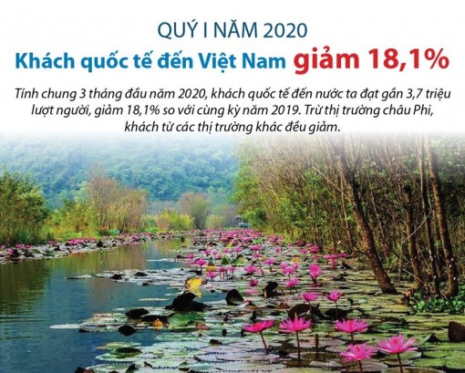 Khách quốc tế đến Việt Nam giảm 18,1% trong quý 1