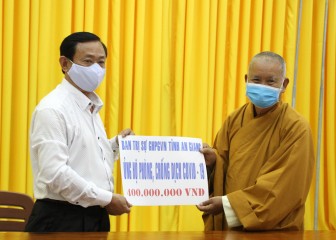 Ban Trị sự Giáo hội Phật giáo Việt Nam tỉnh An Giang: Hỗ trợ 400 triệu đồng phòng, chống dịch bệnh Covid-19