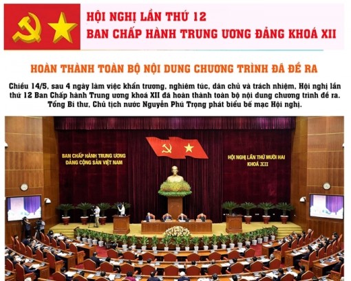 Hội nghị Trung ương lần thứ 12 hoàn thành toàn bộ chương trình đề ra