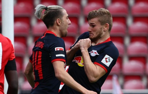Timo Werner lập hat-trick đưa RB Leipzig trở lại tốp 3 Bundesliga
