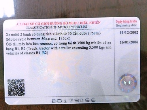 Cấp, đổi giấy phép lái xe mới sử dụng mã quét QR để chống gian lận