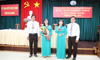 Đồng chí Nguyễn Thị Tuyết Minh tái đắc cử Phó Bí thư Chi bộ cơ quan UBMTTQVN tỉnh An Giang