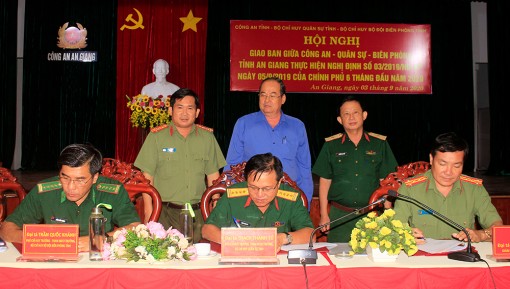 An Giang: Hội nghị giao ban Công an – Quân sự – Biên phòng thực hiện Nghị định số 03 của Chính phủ