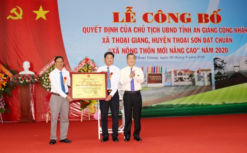 Thoại Giang đạt chuẩn xã nông thôn mới nâng cao