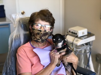 Chú chó không răng trở thành 'bác sĩ tâm lý' tại phòng khám nha khoa