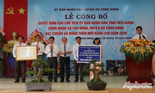 Tân Đông: Xã đầu tiên của tỉnh Tiền Giang đạt chuẩn nông thôn mới nâng cao