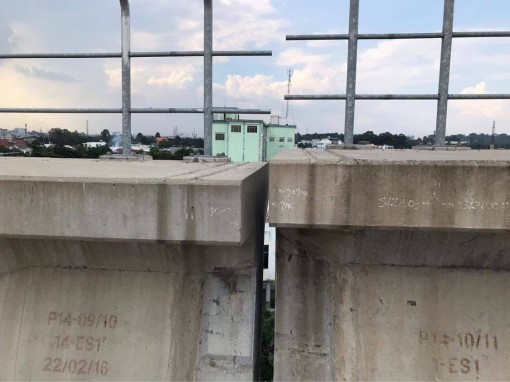 Metro số 1 TP.HCM xuất hiện sự cố dầm cầu cạn